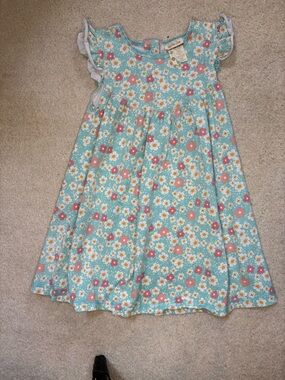 Matilda Jane Aqua Floral Flutter-Sleeve Dress